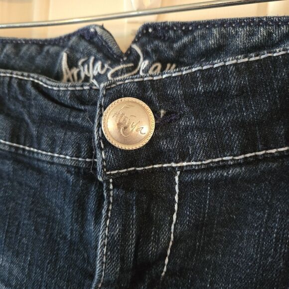 Ariya Jeans Junior 5/6 Embroidered denim blue Bootcut 30x32 Bling Y2K Low-Rise - Picture 12 of 12